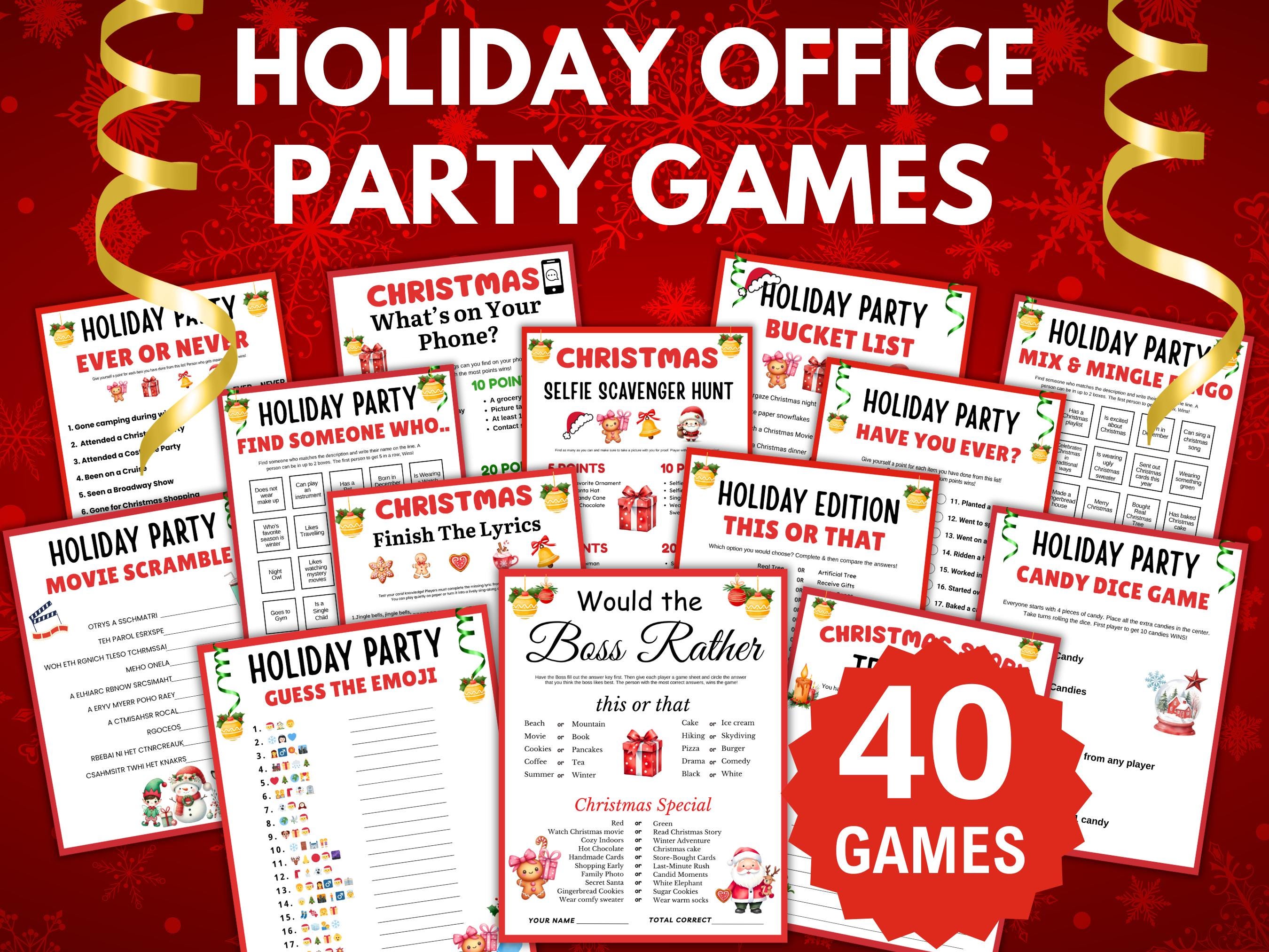 Holiday Office Party Games, Christmas Office Party Game Bundle