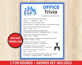 Office Trivia Team Building Game, Coworker Activity, Fun Team Games, Office Party Games, Team Building Office Trivia,  Happy Hour Party