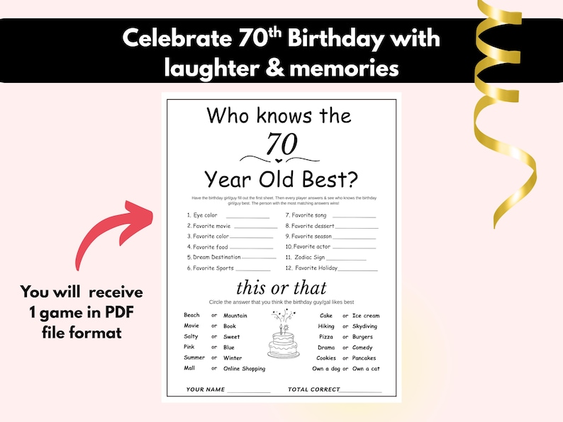 70th birthday printables, 70th birthday trivia, 70th birthday party favors, 70th birthday supplies, 70th birthday games printables, birthday party games 70th, games for 70th birthday, 70th birthday decorations, 70th birthday party games