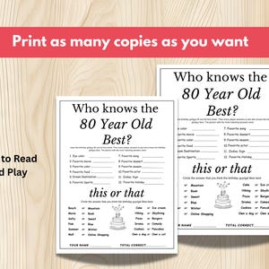 this or that birthday game, get to know the 80th year old, how well do you know the 80 year old, 80th birthday trivia games,