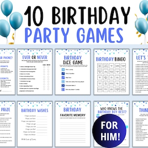 Paquete de juegos de cumpleaños para él, quién conoce mejor al cumpleañero, paquete de juegos de cumpleaños para niño, ¿qué tan bien conoces al cumpleañero?