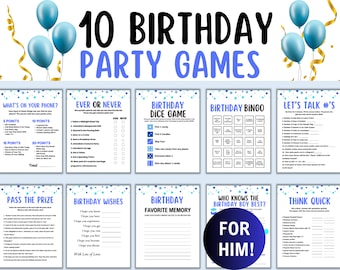 Birthday Games Bundle for Him, Who Knows The Birthday Boy Best, Birthday Games Bundle for Boy, How Well Do You Know the Birthday Boy