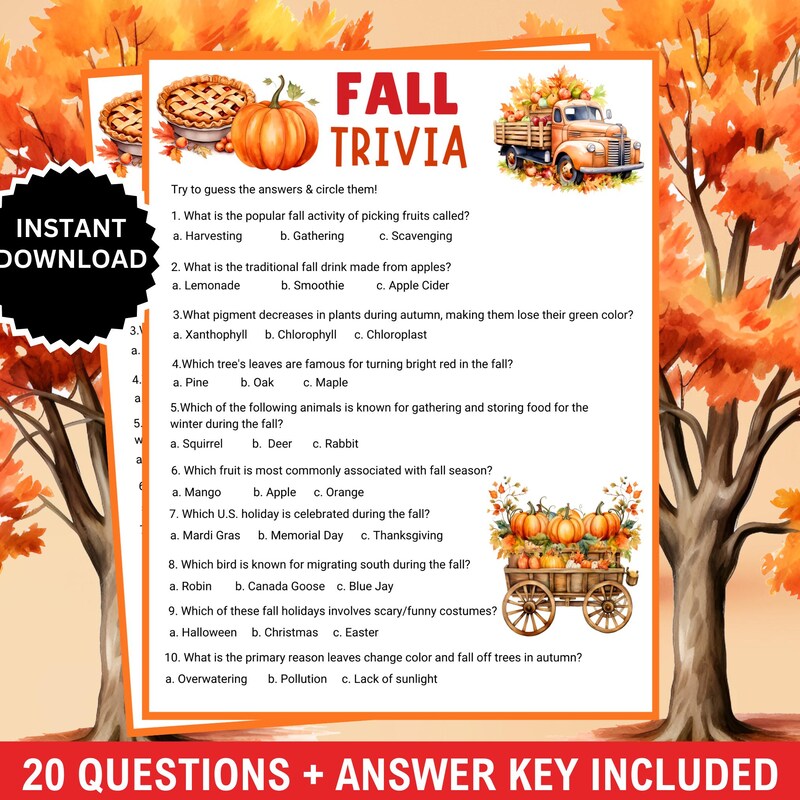 Autumn Games Printable - Etsy