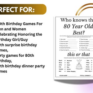 80th birthday party decorations, 80th birthday poster, 80th birthday party decor, games for grandpa birthday, games for grandma birthday