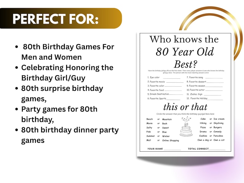 80th birthday party decorations, 80th birthday poster, 80th birthday party decor, games for grandpa birthday, games for grandma birthday