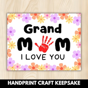 Grandma Handprint Gift, Grandma I Love You, Gifts for Grandma, Grandma Birthday Gift from Grandkids, Mothers Day Gifts for Grandma,Grandmom