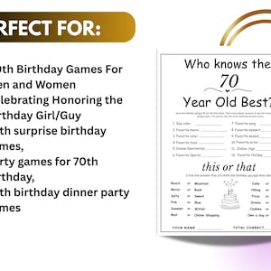 70th birthday trivia games, 70th birthday party decorations, 70th birthday party decor, games for grandpa birthday, games for grandma birthday,  70th birthday downloadable games, 70th birthday trivia sheets