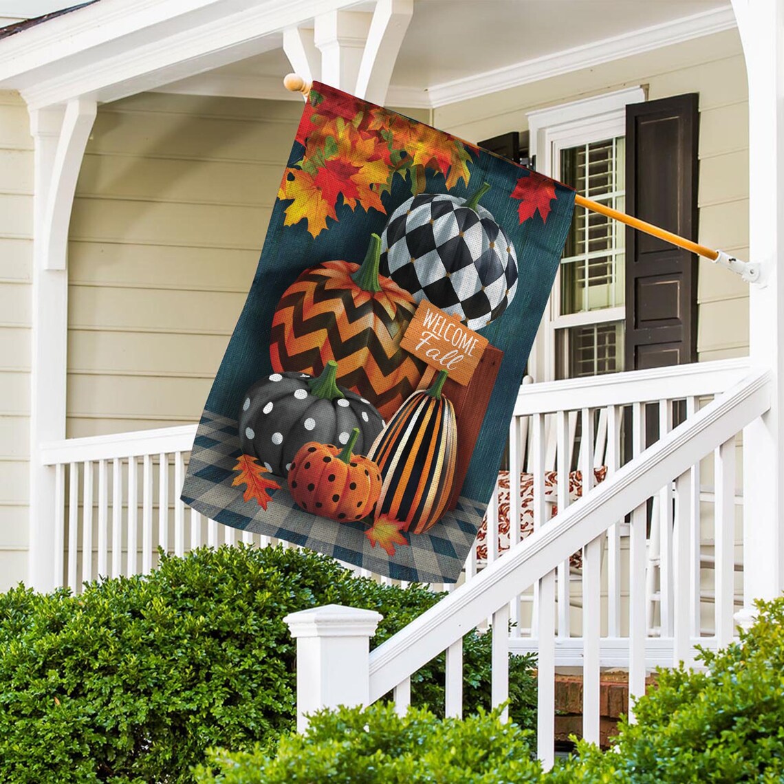 Pumpkin Flag Double Sided House Flags Fall Flag Autumn Etsy