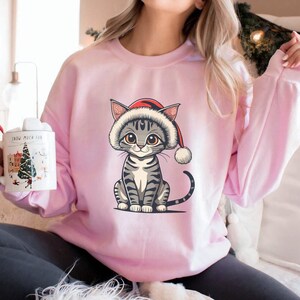 Cat christmas jumper womens store