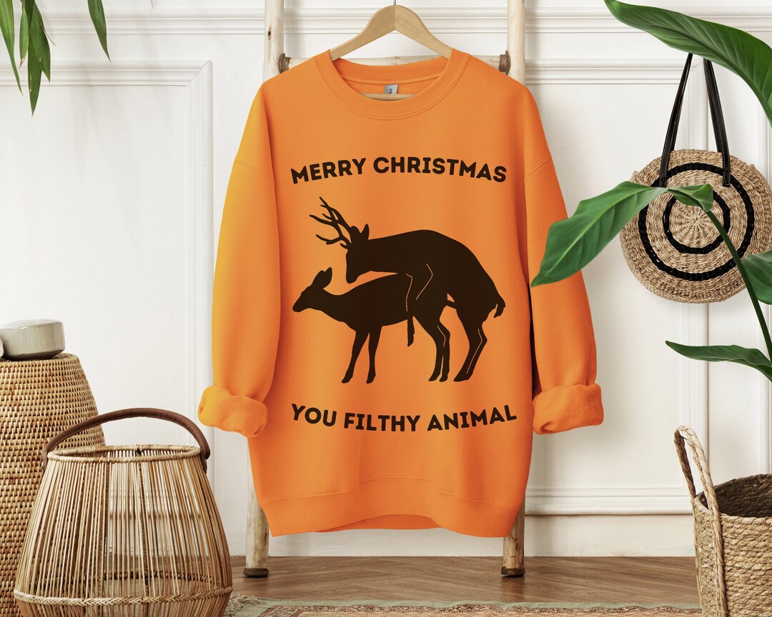Rude Christmas Jumper Funny Christmas Sweater Hunting Etsy UK
