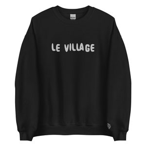 Le Village Unisex EMBROIDERED Round Neck Sweatshirt, Montreal neighborhood sweatshirt, Montreal crewneck, Montreal sweater
