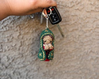 Llavero crochet Virgen de Guadalupe