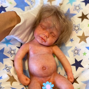 AVAILABLE!! Full silicone reborn baby boy Lou Lou 30 cm - long hair