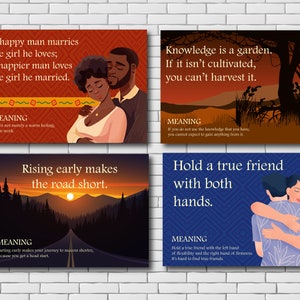 African Proverbs Poster Set: Classroom Decor, Wisdom Quotes (Digital Download)