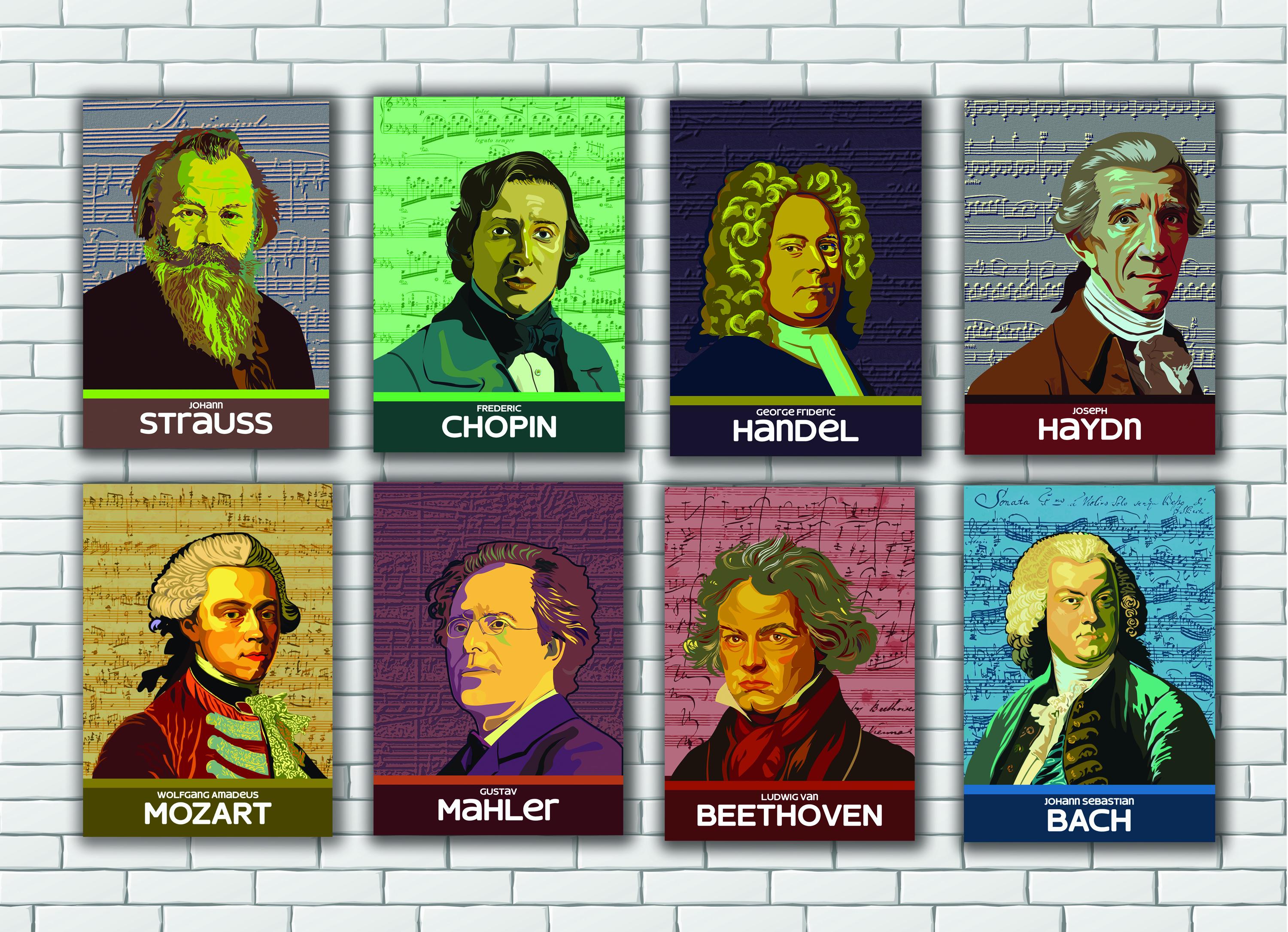Classical Composers Poster Set: Music Classroom Art (digital