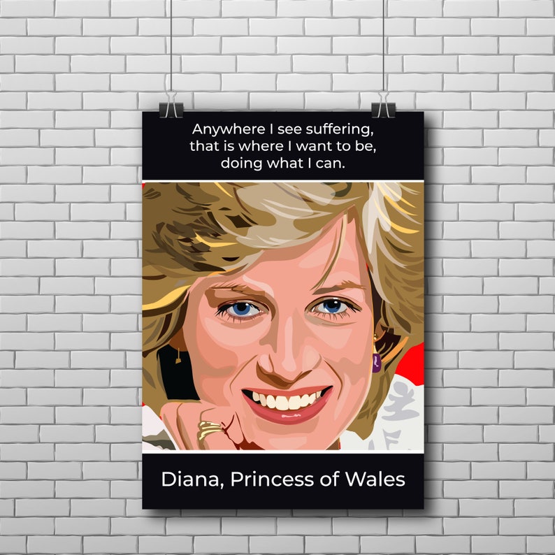 Poster Gift Set of 4 Digital Posters Decor Humanitarians, Inspiring