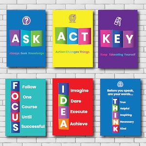 Tarjetas de afirmación, carteles para el aula, carteles de sentimientos, acrónimos, decoración educativa, carteles para el aula, recursos motivacionales para profesores