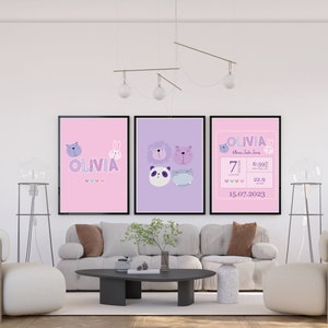 Presente personalizado para bebê, anúncio de nascimento personalizado, arte de parede para berçário de bebê, presente personalizado para bebê, impressão de estatísticas de nascimento, presente para novo bebê.