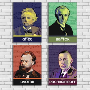 Classical Composer Portrait Posters: Music Classroom Art (Digital Download)