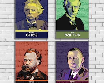 Classical Composer Portrait Posters: Music Classroom Art (Digital Download)
