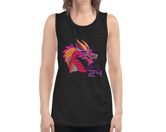 Ladies’ Muscle Tank, Year of the dragon 2024, Gym top, summer 2024