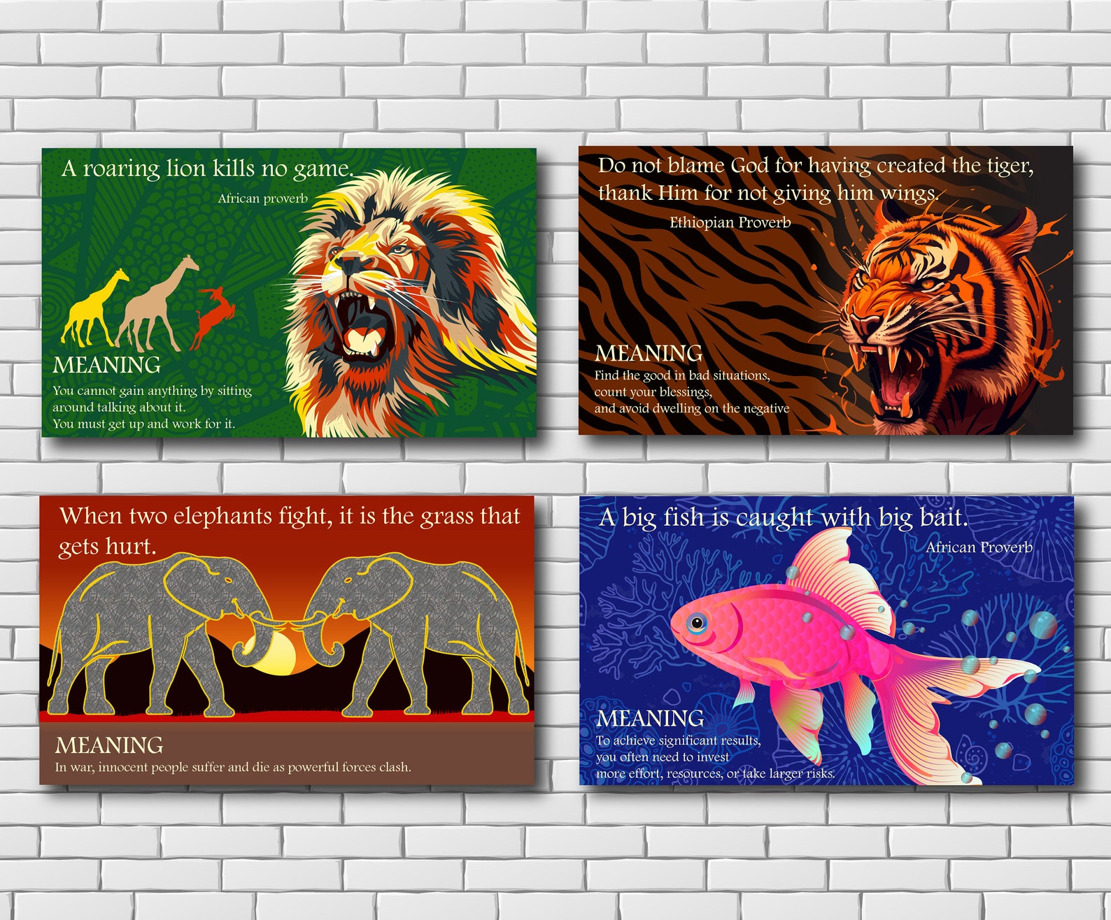 african-proverbs-meanings-4-vibrant-posters-for-classroom-etsy
