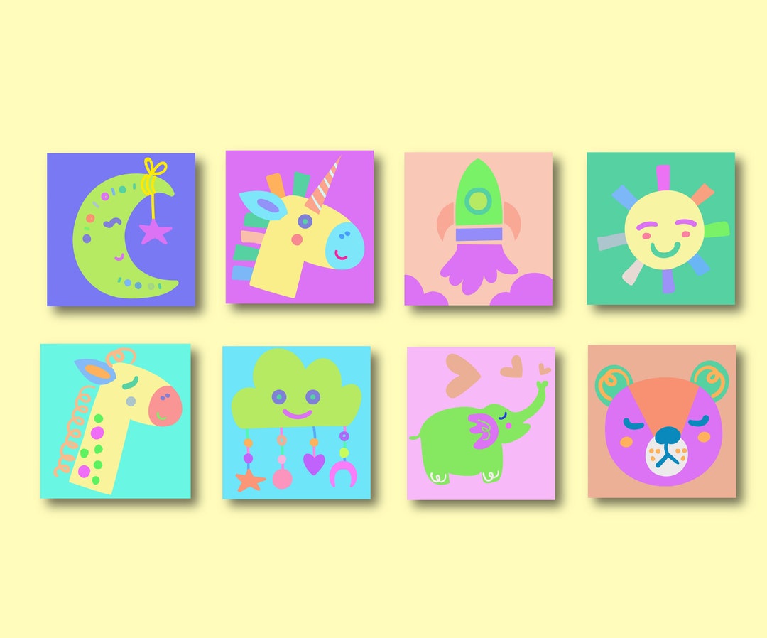 Baby Nursery Decor Set of 8 Etsy