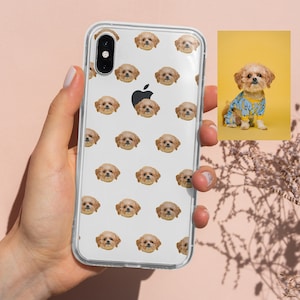 Coque iPhone personnalisée avec photo claire pour animal de compagnie, coque personnalisée pour iPhone avec visage de chien, coque iPhone avec votre photo de chat, coque iPhone chien