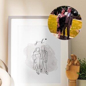 Custom Line Drawing | Digital Drawing from Photo| Faceless Line drawing| Illustration Print | Personalised Drawing Wall Art | Couple Gifts