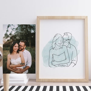 Custom Faceless Line Art, Couple Decoration, Wedding, Family Drawing, Minimalist Customed Drawing, Line Illustration, Gifts for Mum