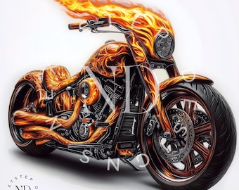 Harley Motorcycle T-Shirt Design for Him and Her, Harley Chopper PNG, Harley Chopper Shirts, Harley Gift PNG, Print-on-Demand, Motorbike PNG