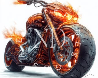 Harley Style Motorcycle Engine PNG – Biker T Shirt Design, Chopper Motor Artwork, Print on Demand PNG, Tumbler Sublimation, Gift for Him