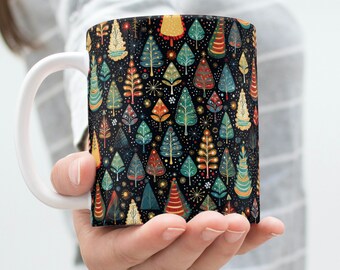Christmas trees in Aboriginal Dot Painting style, Intricate Aboriginal png, aboriginal Mug Template, Aboriginal Tumbler wrap, Pillow mock