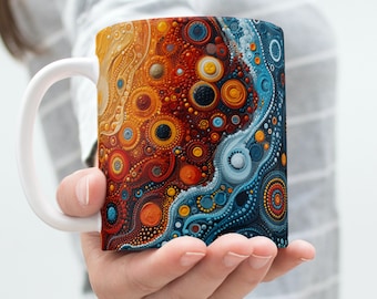 Aboriginal Dot Painting png, Abstract Aboriginal png, Australian Style Mugs Sublimation, Aboriginal Tumbler Png, Aboriginal Pillow png