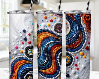 Culture of Australian Aboriginal Art Png, Traditional Aboriginal Dot Painting Art, Aboriginal PNG, Aboriginal Tumbler Wrap Sublimation