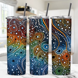 Australian Style Aboriginal Dot Painting png, Abstract Aboriginal Art Sublimation - Aboriginal sublimation service, Transfer Printing