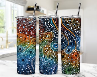 Australian Style Aboriginal Dot Painting png, Abstract Aboriginal Art Sublimation - Aboriginal sublimation service, Transfer Printing