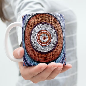 Australian Aboriginal Dot Painting png, Abstract Background png, Australian Style Mugs Sublimation, Aboriginal Tumbler Png, Pillow png