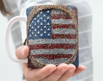 USA National Flag in Aboriginal dot Painting, Country flag, united states flag, american flag, National Flag usa, aboriginal flag, USA flag