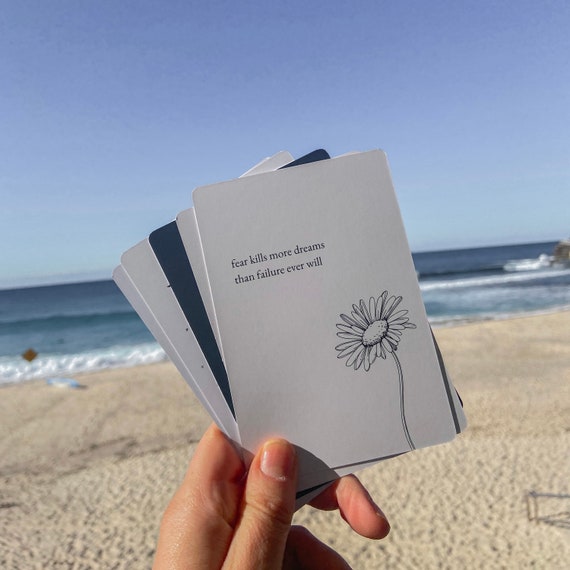 52 Daily Mindfulness Cards + Holder | Affirmation Card Deck  | Self Care Cards | Positive Affirmation Cards | Mindfulness Gift