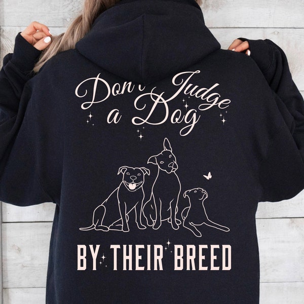 Full Zip Up Hoodie for Bully Dog parents | Pitbull dog back print | Perfect Gift for Dog Training and Walks
