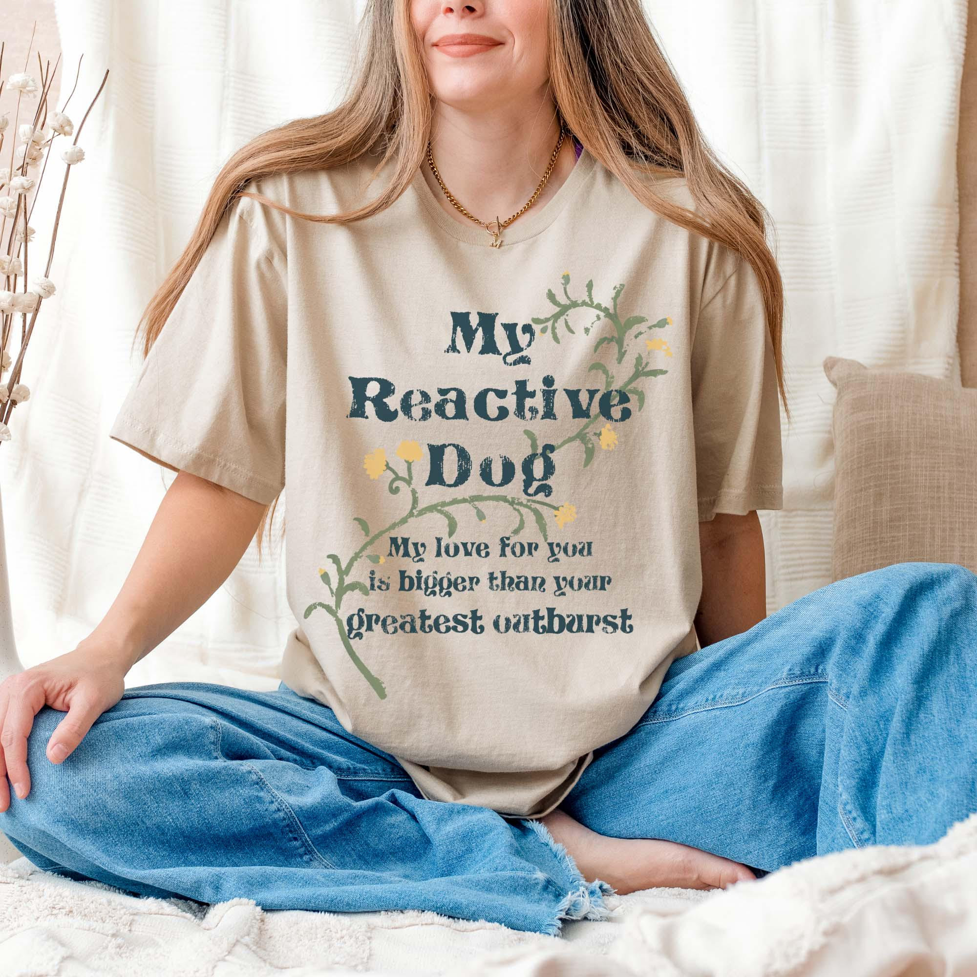 Reactive dog tshirt | Retro Positive reinforcement Dog training apparel | Anxious behavior adjustment shirt, Rescue pet parent aesthetic tee
