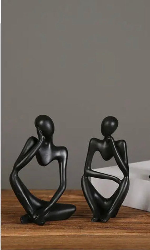 Statue de Penseur, Figurine d'art abstrait, Sculpture de méditation,  Décoration de salon, style contemporain, Objet de décoration intérieure -   France