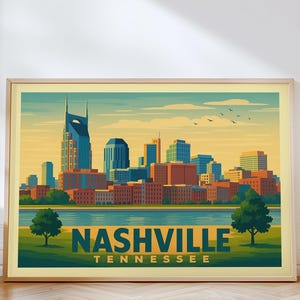 Nashville Tennessee Reisedruck, Tennessee Reiseplakat, Nashville Wand Kunst Druck, House Warming Geschenke, Hochzeitsgeschenke