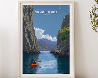 Kanalinseln Reise-Druck, Kalifornien Wandkunst, Kanalinseln Nationalpark Poster, Innendekor, personalisierte Geschenke