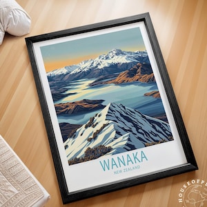 Wanaka New Zealand Wall Art Print, Wanaka Travel Poster, New Zealand Travel Print, Home Decor Gifts, Birthday Gifts