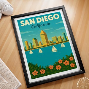 San Diego Kalifornien Reise Druck, Kalifornien Wand Kunst Druck, San Diego Reise Poster, personalisierte Geschenke, Wohndekor