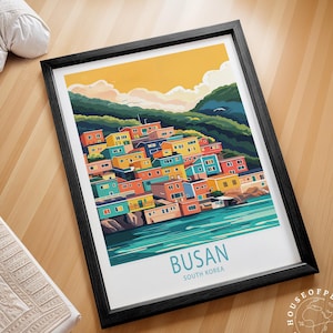 Busan Südkorea Reisedruck, Busan Reiseplakat, Südkorea Wandkunst, Benutzerdefiniertes Reiseplakat, Hochzeitsgeschenke