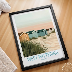 West Wittering Beach Poster, Coastal England Wall Art, West Sussex Seaside Print, Custom Travel Art Print, Home Decor