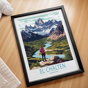 El Chalten Argentina Travel Poster, Argentina Travel Wall Art, El Chalten Wall Art Print, Birthday Present, Home Decor Gifts